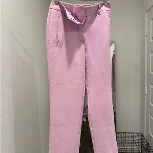 Pink Straight-Leg Pants